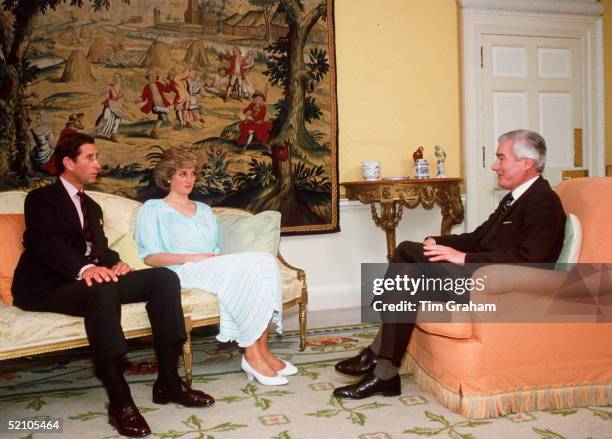 Prince And Princess Of Wales Being Interviewed By Sir Alastair Burnet In Kensington Palace