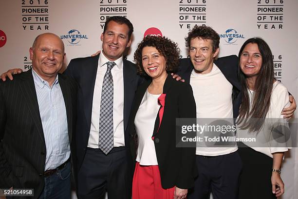 Producer Chris Meledandri, producer Scott Stuber, Universal Pictures Chairman Donna Langley, producer Jason Blum and producer Liza Chasin attend the...