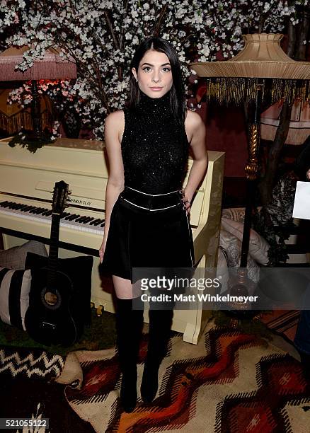 Actress Niki Koss attends the alice + olivia by Stacey Bendet and Neiman Marcus present See-Now-Buy-Now Runway Show at NeueHouse Los Angeles on April...