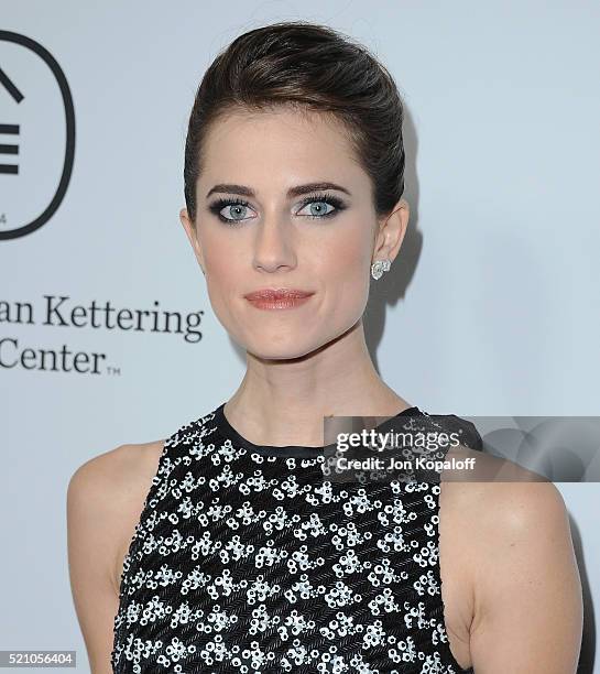 Actress Allison Williams arrives at Sean Parker And The Parker Foundation Launch The Parker Institute For Cancer Immunotherapy Gala on April 13, 2016...