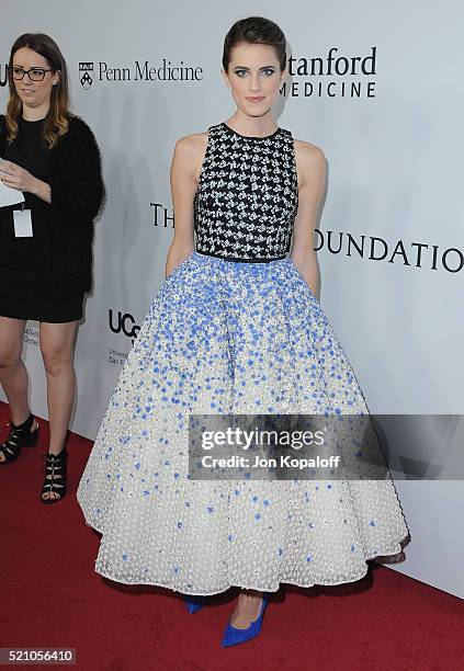 Actress Allison Williams arrives at Sean Parker And The Parker Foundation Launch The Parker Institute For Cancer Immunotherapy Gala on April 13, 2016...