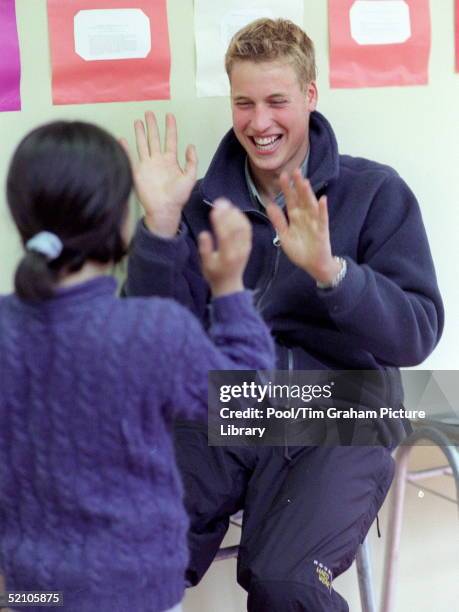 Prince William During His Raleigh International Expedition In Southern Chile, Playing A Game With Nelli Munoz-vargas Whilst Teaching An English...