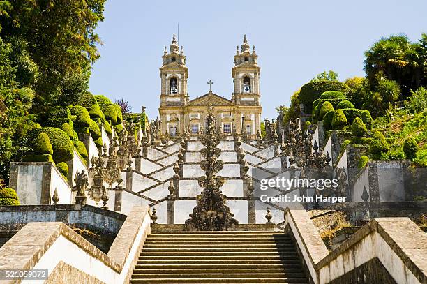 staircase at bom jesus do monte sanctuary - braga portugal stock pictures, royalty-free photos & images