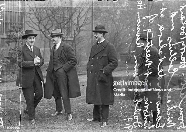 From left. Harry Boland, Michael Collind and Eamon De Valera, circa 1920. .