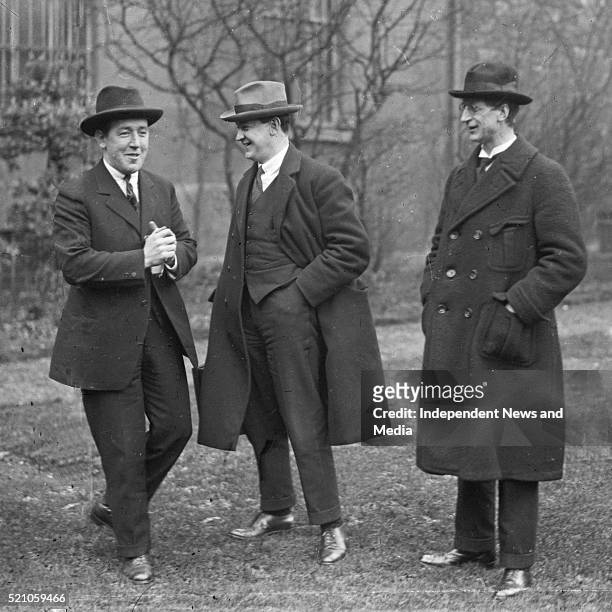 From left. Harry Boland, Michael Collind and Eamon De Valera, circa 1920. .