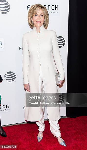 Actress, writer, political activist, former fashion model and fitness guru, Jane Fonda attends 'The First Monday In May' World Premiere during...