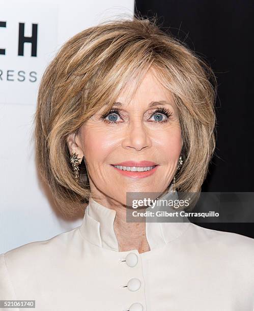 Actress, writer, political activist, former fashion model and fitness guru, Jane Fonda attends 'The First Monday In May' World Premiere during...