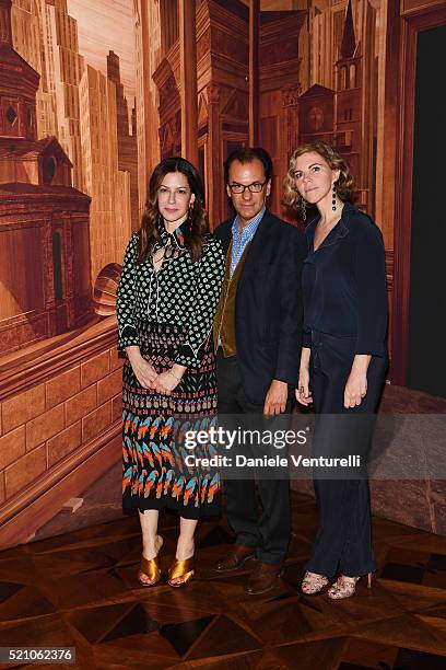 Deborah Needleman, Laura Sartori Rimini and Roberto Peregalli attend the T Celebration of Culture Issue And Milan Design Week at Palazzo Crespi on...