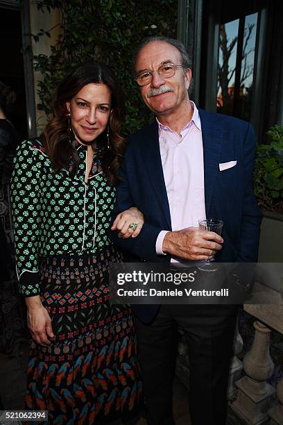 Deborah Needleman and Giorgio Busnelli attend the T Celebration of Culture Issue And Milan Design Week at Palazzo Crespi on April 11, 2016 in Milan,...