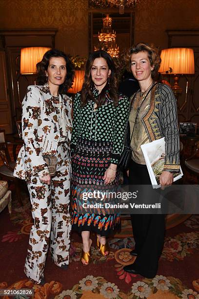 Deborah Needleman and Fabrizia Caracciolo attend the T Celebration of Culture Issue And Milan Design Week at Palazzo Crespi on April 11, 2016 in...