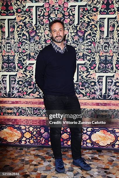 Philippe Besteheider attend the T Celebration of Culture Issue And Milan Design Week at Palazzo Crespi on April 11, 2016 in Milan, Italy.