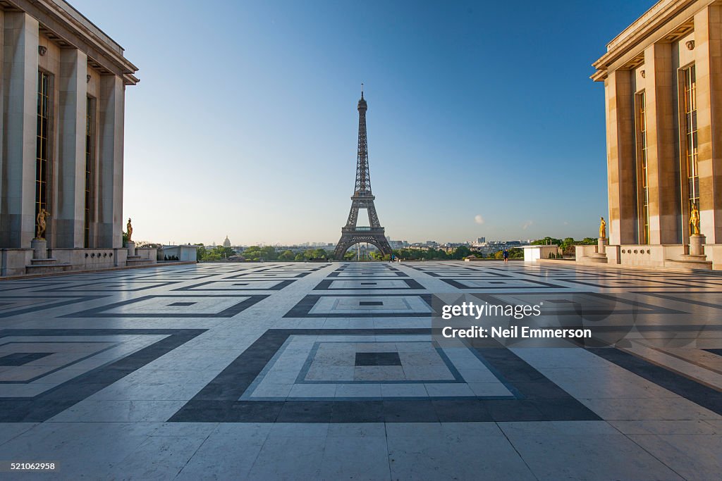 Eiffel Tower from Trocadero in Paris, France