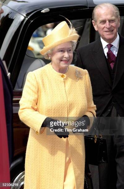 The Queen And Prince Philip Arriving For The Royal Maundy Service At Westminster Abbey In London. During The Service The Queen Will Distribute...