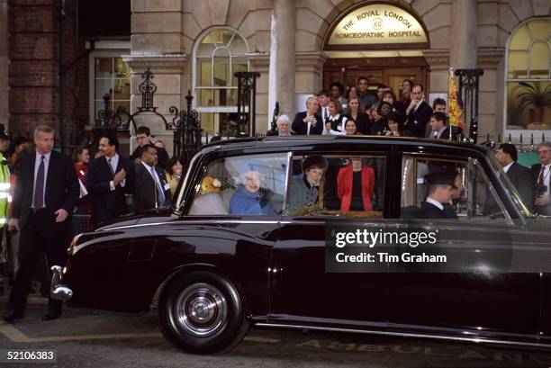 The Queen Visiting The Royal Homoeopathic Hospital, Great Ormond Street, London.