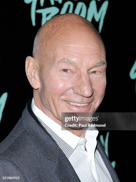 Actor Patrick Stewart attends the Premiere of A24's "Green Room" at ArcLight Hollywood on April 13, 2016 in Hollywood, California.