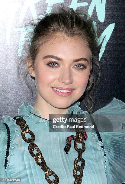 Actress Imogen Poots attends the Premiere of A24's "Green Room" at ArcLight Hollywood on April 13, 2016 in Hollywood, California.