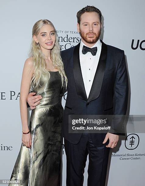 Sean Parker and wife Alexandra Lenas arrive at Sean Parker And The Parker Foundation Launch The Parker Institute For Cancer Immunotherapy Gala on...