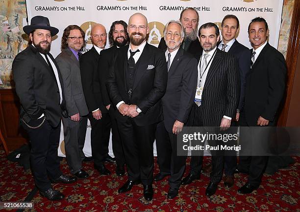 Honoree Zac Brown , Neil Portnow , President and CEO of The Recording Academy, SESAC Chairman John Josephson and members of the Zac Brown Band pose...