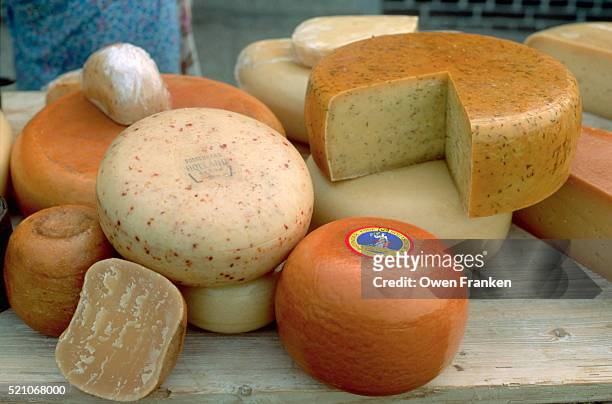 cheese for sale on farm - cheese production in netherlands bildbanksfoton och bilder