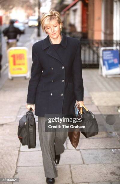 Miss Sophie Rhys-jones On Her Way To Work At Her Public Relations Firm In London's Mayfair In The Week Following Her Engagement To Prince Edward.