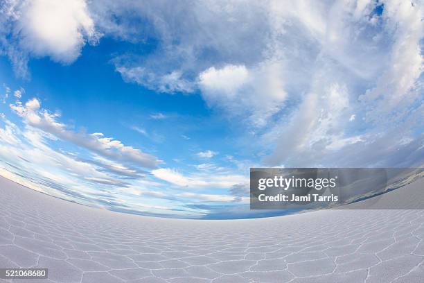 hexagon shapes with fisheye, salar de uyuni - wide angle sky stock pictures, royalty-free photos & images