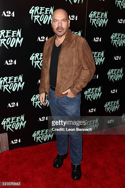 Actor Jason Stuart attends the premiere of A24's "Green Room" at ArcLight Hollywood on April 13, 2016 in Hollywood, California.