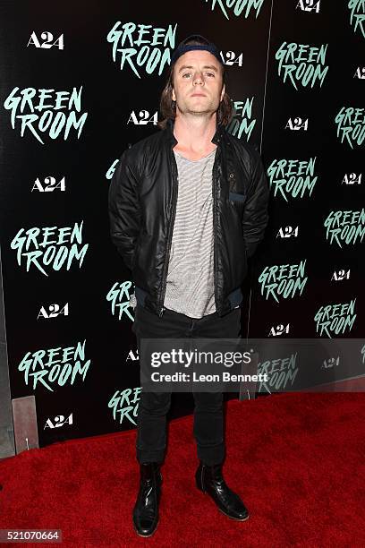 Actor Michael Johnson attends the premiere of A24's "Green Room" at ArcLight Hollywood on April 13, 2016 in Hollywood, California.