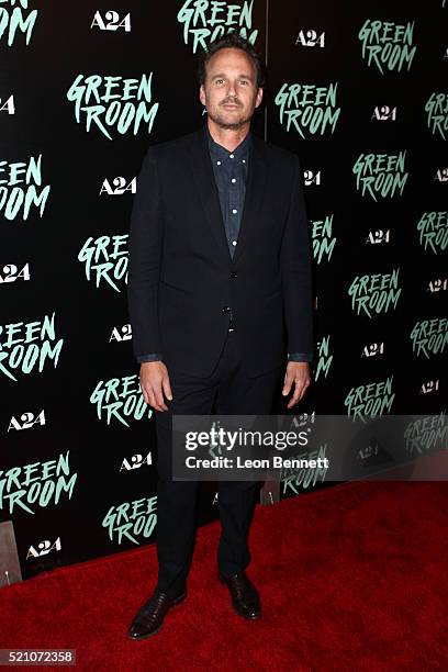 Actor Kai Lennox attends the premiere of A24's "Green Room" at ArcLight Hollywood on April 13, 2016 in Hollywood, California.