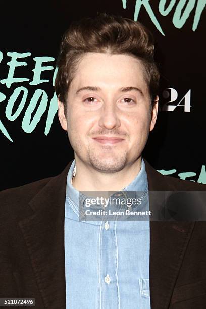 Director Duke Johnson attends the premiere of A24's "Green Room" at ArcLight Hollywood on April 13, 2016 in Hollywood, California.