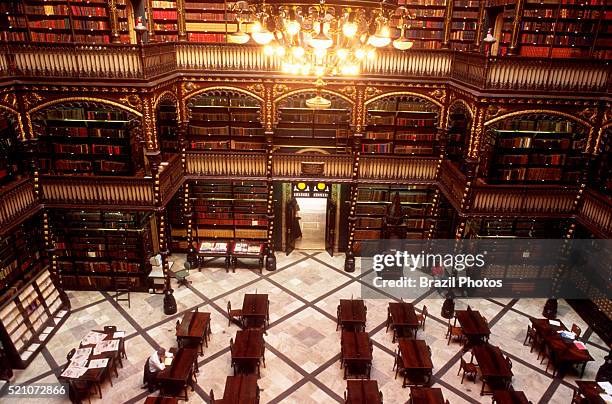 Real Gabinete Portugues de Leitura , built between 1880 and 1887 by Portuguese immigrants in the centre of Rio de Janeiro, Brazil - Neo-Manueline...