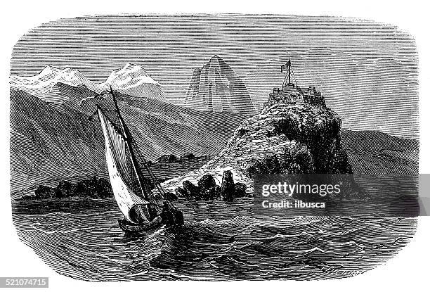 illustrations, cliparts, dessins animés et icônes de ancienne illustration de île de l'ascension - île de l'ascension