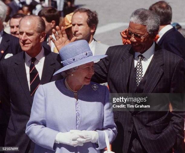 Queen, Prince Philip And Nelson Mandela In South Africa