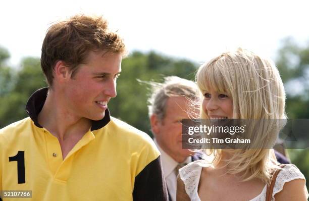 Prince William Smiling With Model Claudia Schiffer After She Presented Him With His Prize For Winning The Porcelanosa Challenge Cup Polo Match At...