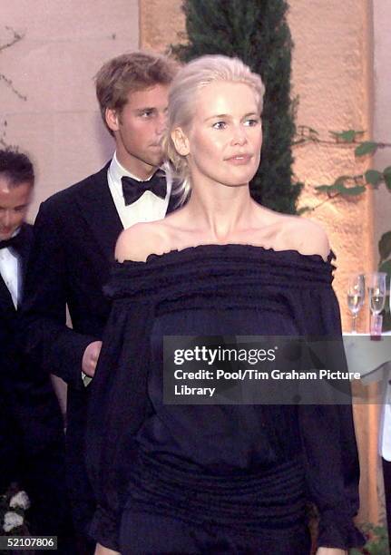 Prince William And Model Claudia Schiffer Attending A Party At Highgrove In Gloucestershire. The Prince Was Taking His Father's Place As Due To A...