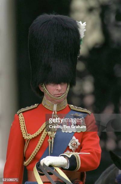 Prince Charles Taking Part In Trooping The Colour To Celebrate The Queen's Official Birthday.