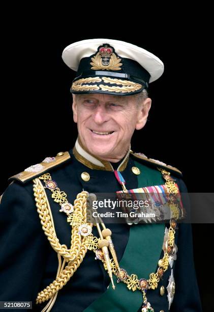 Prince Philip In Naval Uniform With Medals At St. Paul's Cathedral On The Day Of The Service To Mark The Golden Jubilee - The 50th Anniversary Of The...