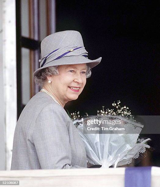 Queen On Board Royal Yacht Britannia After Her Arrival For A Historic Visit To South Africa.