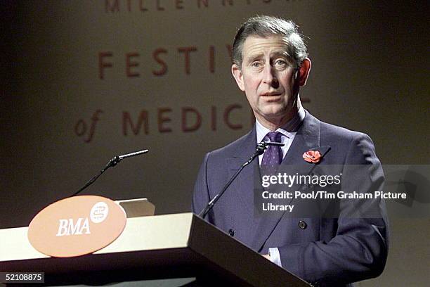 Prince Charles Addressing The British Medical Association Festival Of Medicine Keynote Conference At The Queen Elizabeth II Conference Centre, Broad...