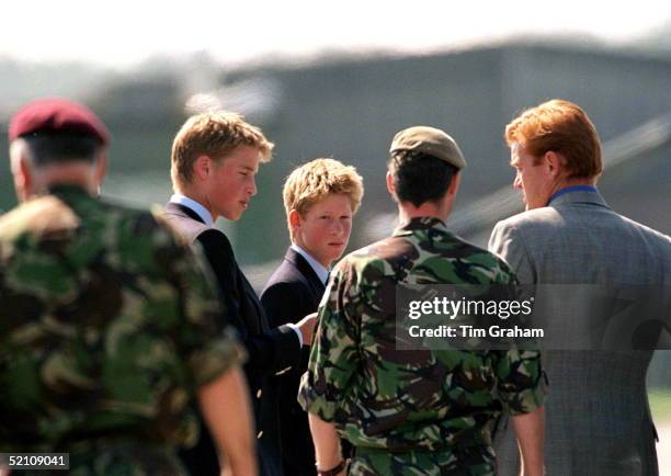 Prince William And Prince Harry Visiting Wattisham Airfield In Suffolk For The Launch Of The 16 Air Assault Brigade.