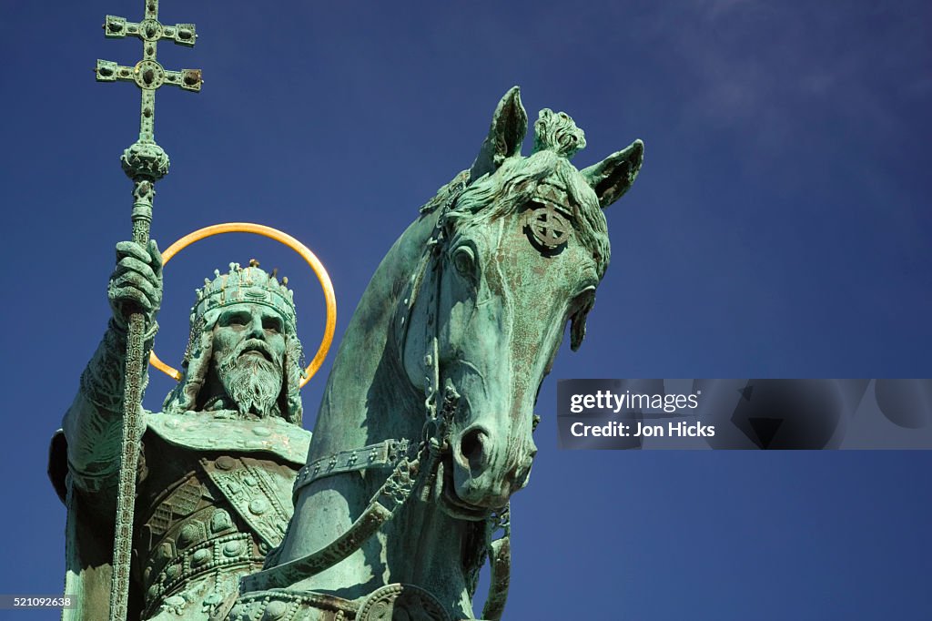 Detail of Saint Stephen of Hungary by Alajos Strobl