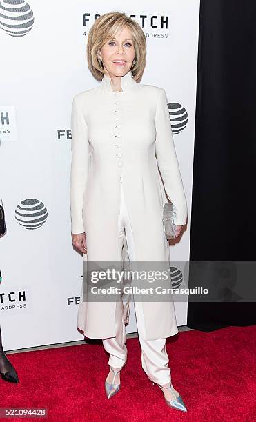 Actress, writer, political activist, former fashion model and fitness guru, Jane Fonda attends 'The First Monday In May' World Premiere during...