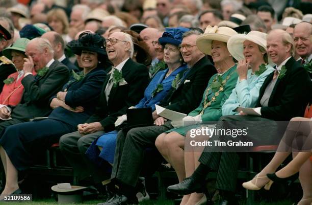 Margaret And Dennis Thatcher In The Crowd At The Founders Day Parade At The Royal Hospital, Chelsea, London.