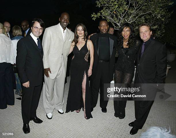 Monte Carlo, Monaco L to R: Iain Banner, Michael Jordan, Catherine Zeta Jones, Kenneth Dupree, Natalie Cole and Michael Douglas arrive for the...