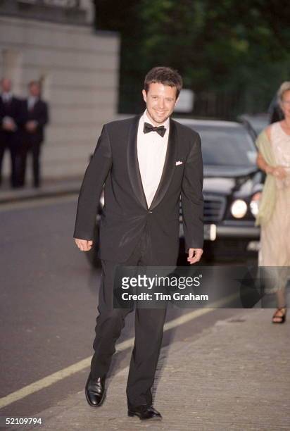Crown Prince Frederik Of Denmark At Bridgewater House For A Pre-wedding Party For Princess Alexia Of Greece.