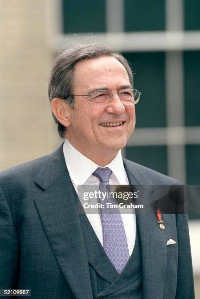 Ex-king Constantine Of Greece Arriving For The Wedding Reception For Princess Alexia Of Greece And Carlos Morales Quintana At Kenwood House, London.