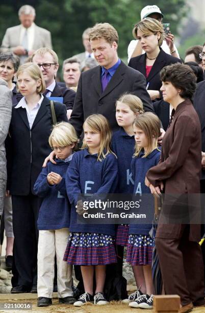 Charles,earl Spencer, Brother Of Princess Of Wales, With His Children At Opening Of The Princess Of Wales Memorial Playground In Kensington Gardens...