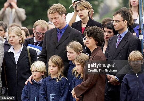 Charles,earl Spencer, Brother Of The Princess Of Wales, With His Children At Opening Of The Princess Of Wales Memorial Playground In Kensington...