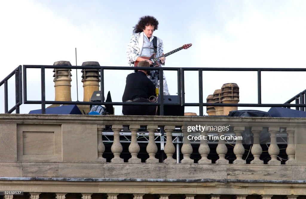 Brian May On Palace Roof