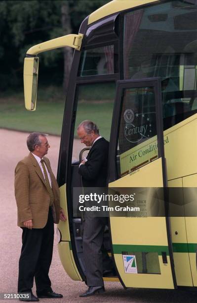 King Carl Gustaf Of Sweden Arriving At The Wedding Reception For Princess Alexia Of Greece And Carlos Morales Quintana At Kenwood House, Hampstead,...