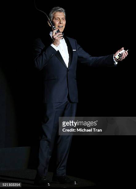 Michael Buffer speaks onstage during CinemaCon 2016 as Universal Pictures Invites You to an Exclusive Product Presentation Highlighting its Summer of...